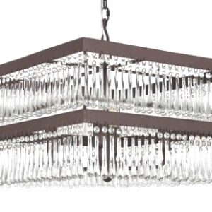 Two Tier Square Fringe Crystal Chandelier
