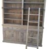 Two Part Library Hutch Bookcase With Sliding Ladder