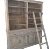 Two Part Library Hutch Bookcase With Sliding Ladder - Image 2