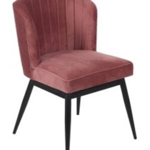 Upholstered Velvet Iron Base Chair