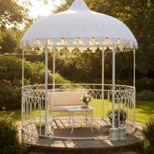 Large Solid Iron Garden Gazebo Industrial Architectural Dome (98x98x118)