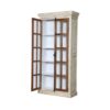 Tall Library Bookcase Display Cabinet Rustic Distressed 2 Glass Door - Image 2