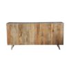 Modern Sunburst Sideboard Credenza Buffet Server Hand Carved Storage Cabinet Entryway Den Living Room Solid Wood - Image 3