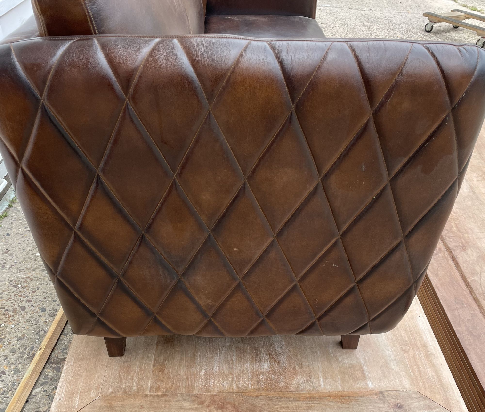 Dark Brown Leather Loveseat 70 West Main   IMG 0822 