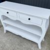 Valencia 2 Drawer Shabby Chic Primitive Open Bottom Shelf Sideboard Console Table Entryway - Image 5