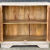 Carved Fretwork Entryway Hallway Console Mirror Door Buffet Server Solid Wood Accent Cabinet Whitewash Finish Bathroom Bedroom Linen Storage - Image 5