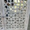 Carved Fretwork Entryway Hallway Console Mirror Door Buffet Server Solid Wood Accent Cabinet Whitewash Finish Bathroom Bedroom Linen Storage - Image 3