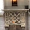 Acasia Modern Solid Wood Hand Carved Console Entry Way Accent Sofa Table Distressed