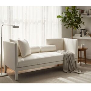 Country French Shabby Chic Mercury Double Seater Bench Lounge Daybed Living Room Bedroom Designer Accent Pillows included