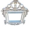 French Country Distressed Wall Accent Victorian Hand Carved Shabby Chic Framed Mirror Entryway Bathroom Den Gold/Off White - Image 5
