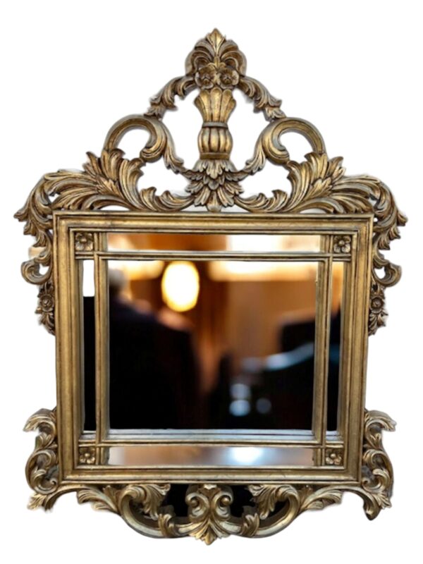 French Country Gold Accent Square Large Wall Mount Hanging Elegant Mirror Decor