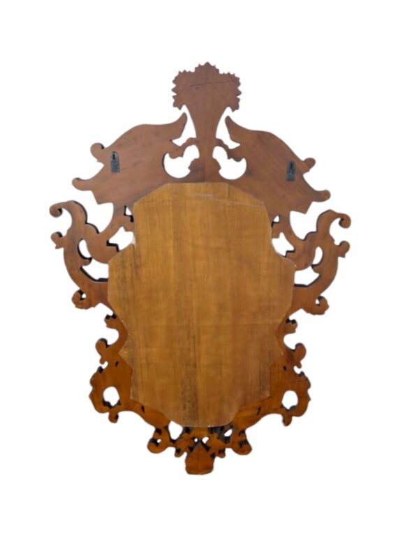 Rustic Hand Carved Floral Heart Oval Wall Mount Accent Living room Den Bathroom Large Mirror - Image 5