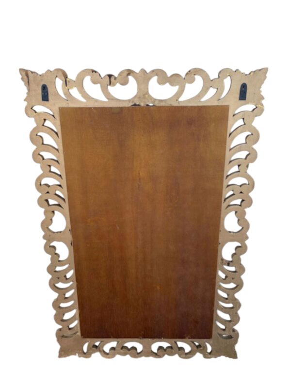 French Country Large Gold Wall Decor Accent Entryway Bedroom Bathroom Den Hand Carved Solid Wood Mirror - Image 5