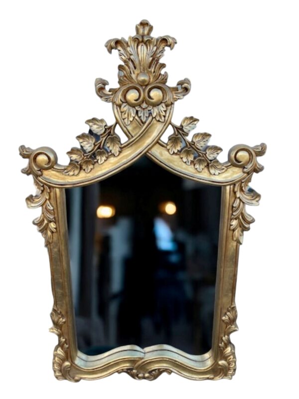 Large Gold Wall Hanging Mirror Den Living Room Bathroom Dining Room Hand Crafted Solid Wood Wall Decor