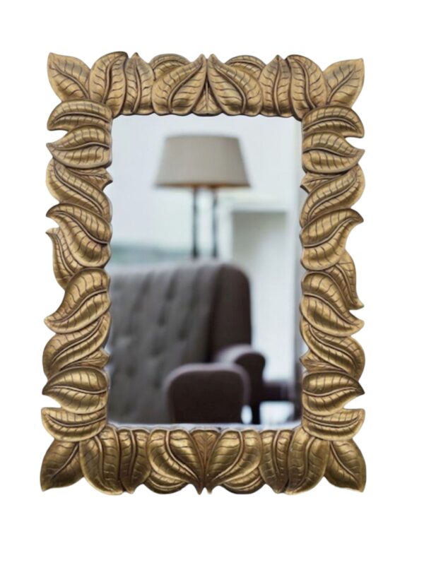 Elegant European Style Large Gold Leaf Wall Hanging Accent Home Decor Entryway Mirror