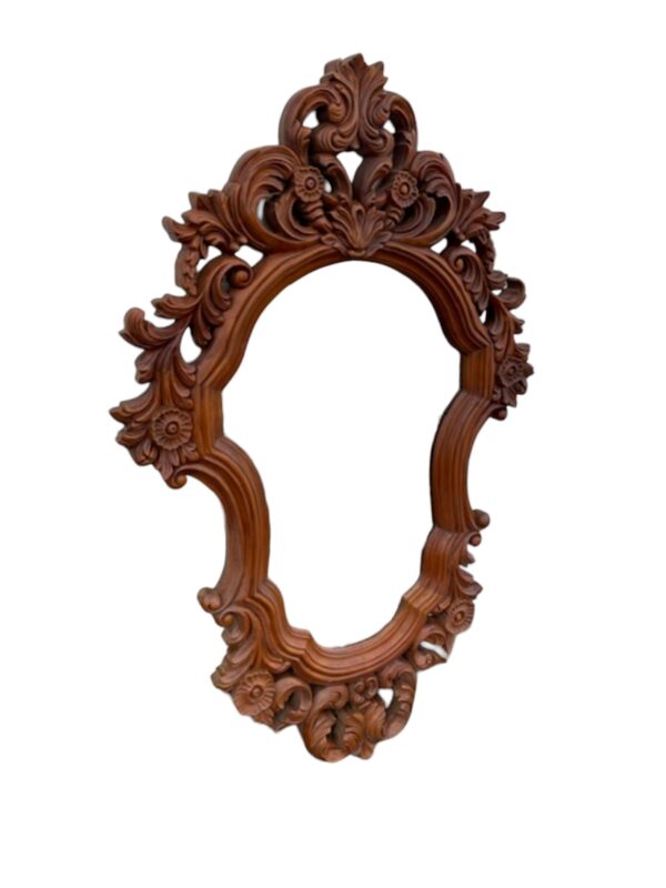 French Country Rustic Hand Carved Hanging Large Bedroom living Room Dining Room Bathroom Entryway Accent Wall Decor Mirror - Image 3