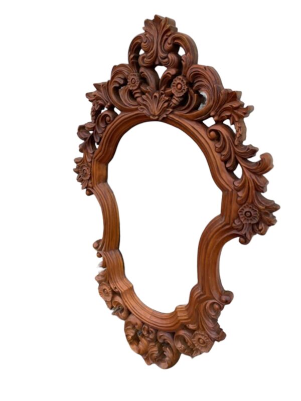 French Country Rustic Hand Carved Hanging Large Bedroom living Room Dining Room Bathroom Entryway Accent Wall Decor Mirror - Image 4