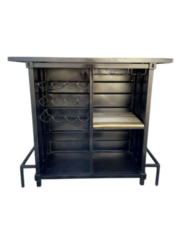 Industrial Container Shipping Bar Cabinet Storage Modern Wine Rack Kitchen Den Garage Man Cave 47x2x42 Heavy Metal Steam Punk Railroad - Image 3