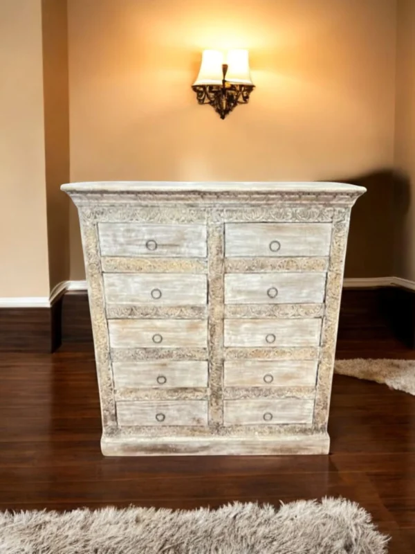 Coastal 10 Chest of Drawers Solid Spacious Dresser Storage Bedroom Furniture Shabby Chic Primitive