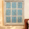 Modern Hand Carved Decorative Wall Art Home Decor Panel Hanging Large Blue Distressed Entryway Den Dining Coastal Large