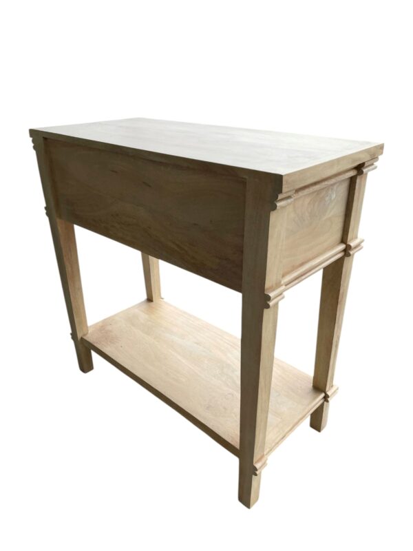 Shabby Chic Hand Carved Paxton Nightstand Bedside End Tables French Country Open Bottom Shelf One Drawer Bedroom Living Room Natural Pine Coastal - Image 3
