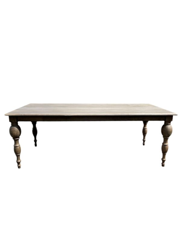 Barcelona French Country Long Distressed Rectangle Hand Carved Solid Wood Primitive Country Cottage Large Kitchen Coastal Dining Table - Image 3