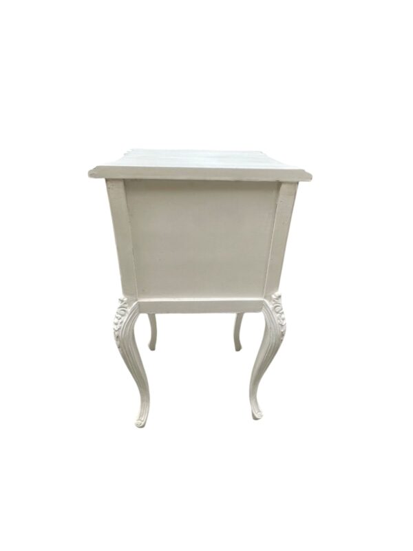 Pair French Country White Bedside 2 Drawer Nightstand Shabby Chic Primitive Accent End Tables - Image 3
