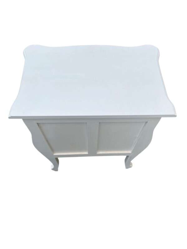 Bombay French Country 3 Drawer Dresser Bedside Nightstands White Hand Carved Solid Wood Shabby Chic - Image 3