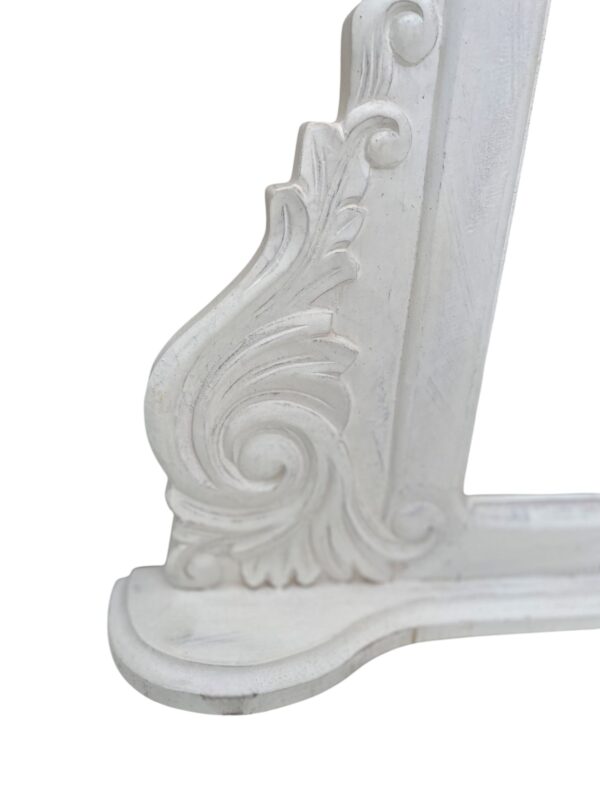 French Country Shabby Chic Make Up Dressing Vanity Table Storage Primitive Hand Carved Single Mirror Elegant Bedroom Bathroom - Image 5
