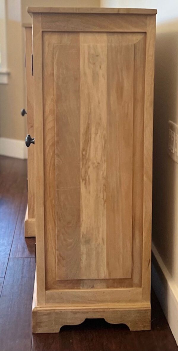 104" Cathedral 6 Glass Door Breakfast Buffet Server Credenza Entryway Long Narrow Storage Media Driftwood Finish - Image 2