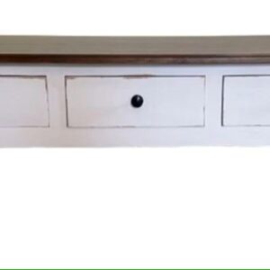 Shabby Chic 6 Drawer Low Coffee Table Farmhouse Distressed White Rectangle Primitive French  Country Cottage Large