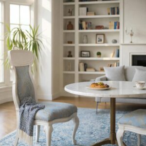 Set of 8 Hand Carved Mahogany French Country Dining Chairs Shabby Chic Louie XV