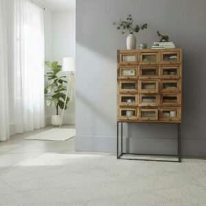 Solid Wood Glass Display Cabinet Modern Industrial Iron Base Organizer Retail 15 Lift Door