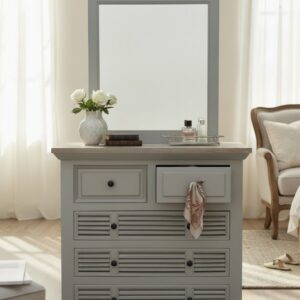 Chest of Drawers Mirror Frame Mango Wood Bedroom Dresser 5 Drawer